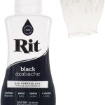 Rit Dye – Liquid Fabric Dye for Crafting, Clothing, and Décor – 8 oz. Bottle – Black (Gloves Included)-0
