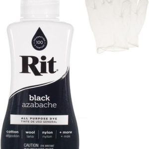 Rit Dye – Liquid Fabric Dye for Crafting, Clothing, and Décor – 8 oz. Bottle – Black (Gloves Included)-0