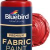 BLUEBIRD Fabric Paint, Vermilion Red, 3.4 Fl Oz, Permanent Fabric Paints for Christmas Decorations, Clothes, Furniture Upholstery-0