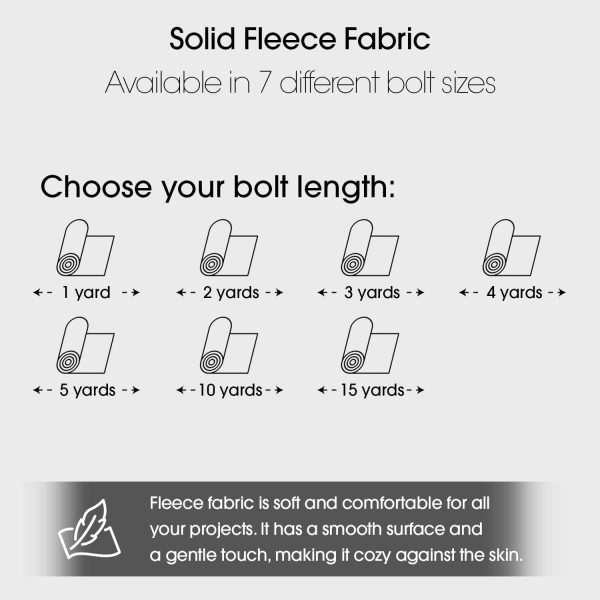 Pico Textiles 2 Yards Bolt - Heather Gray Solid Fleece Fabric - Solid Color Fleece Fabric - Sold by The Bolt - Variety of Colors - Ideal for Sewing Projects and No Sew Fleece Throws-1