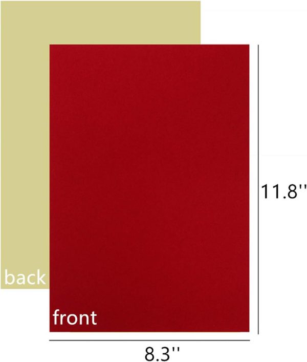 Mesheshe 10PCS Self Adhesive Felt, DIY Self Adhesive Fabric for Art & Crafts, Peel and Stick Felt for Drawer/Jewelry Box Felt Liner, A4 Size (8.3" x 11.8", Red)-1