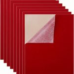 Mesheshe 10PCS Self Adhesive Felt, DIY Self Adhesive Fabric for Art & Crafts, Peel and Stick Felt for Drawer/Jewelry Box Felt Liner, A4 Size (8.3" x 11.8", Red)-0