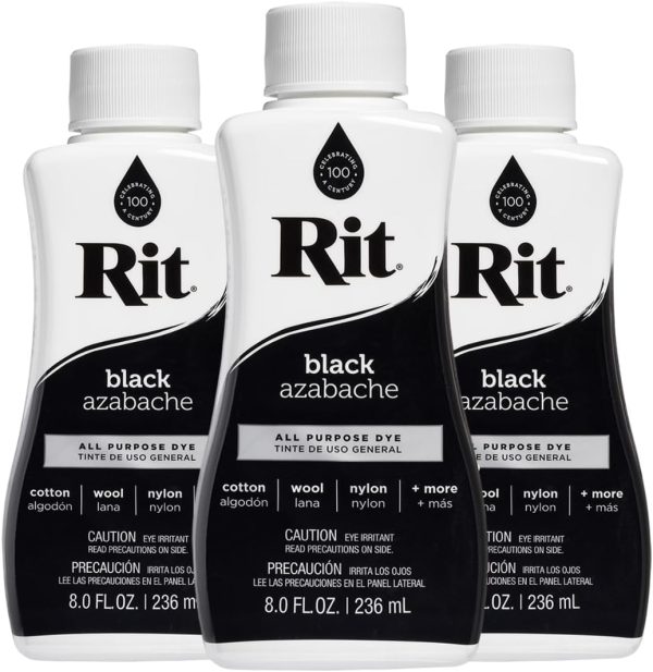 Rit All-Purpose Liquid Dye, Black, 3-Pack liquid glass