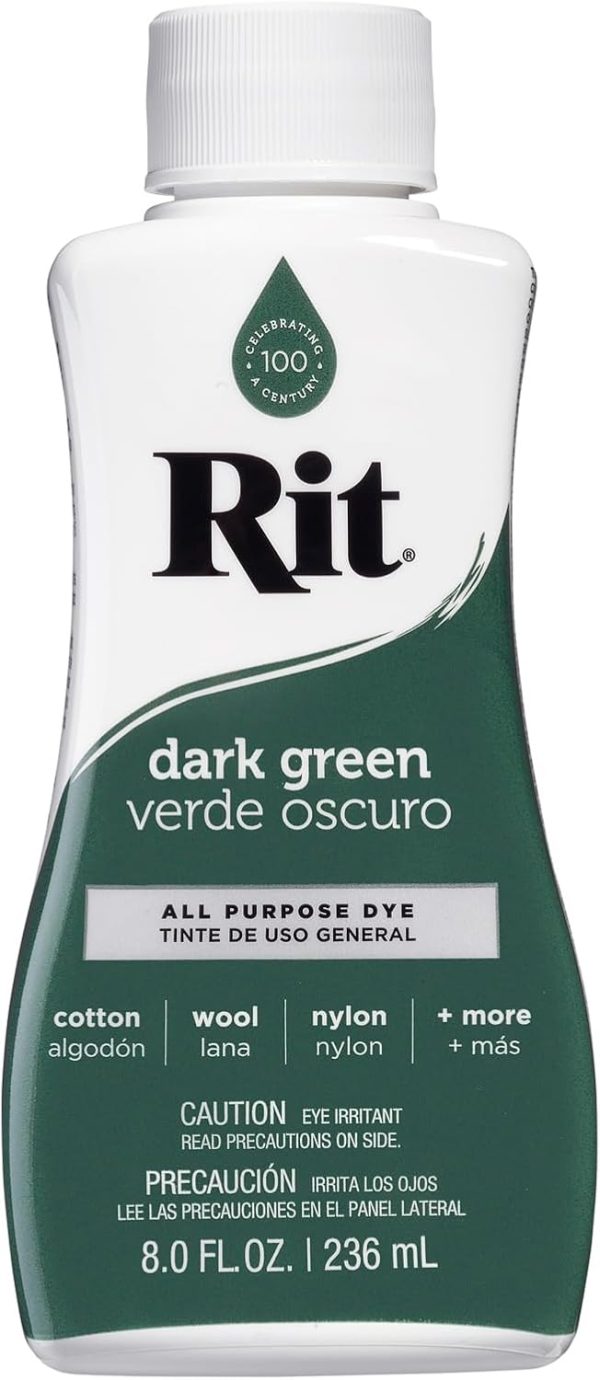 Rit Liquid Fabric Dye, 8-Ounce, Dark Green, 8 Fl Oz (Pack of 1)-0