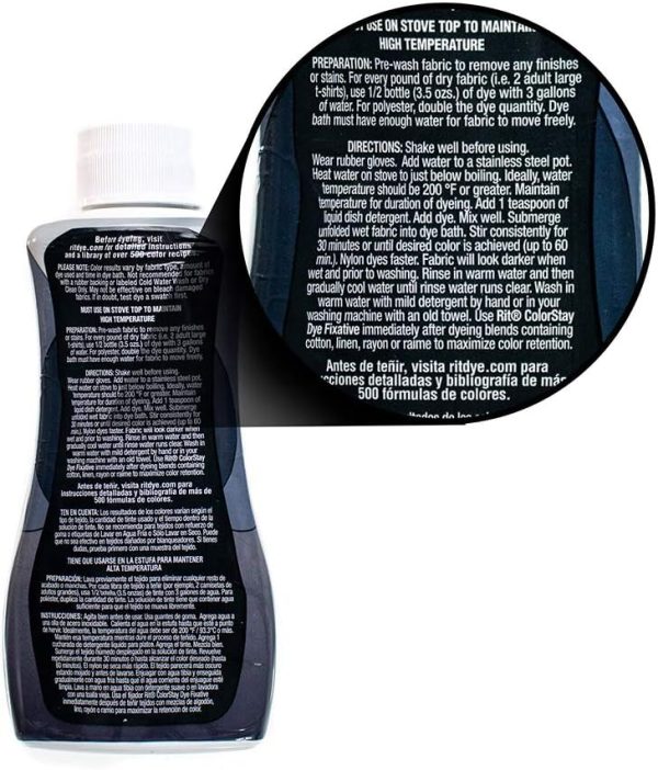 Rit DyeMore Single Bottle 7 Oz. Synthetic Liquid Fiber Dye for Clothing, Décor, and Crafts – Graphite-2