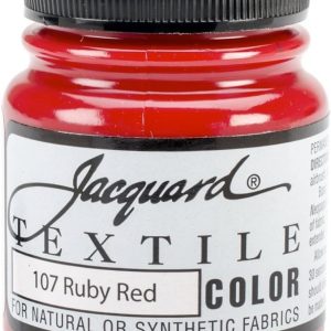 Jacquard Fabric Paint 2.25 Oz Ruby Red for Clothes, Furniture Upholstery, Shoes or Tote Bags-0