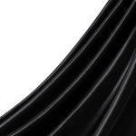 Q&J Fabric Co. Black Satin Fabric by The Yard Soft Charmeuse Cloth Silky Fabric Polyester Fabric 55'' for DIY Sewing Crafts Wedding Dresses & Party Decor | Smooth, Shiny & Wrinkle-Resistant (1 Yard)-0