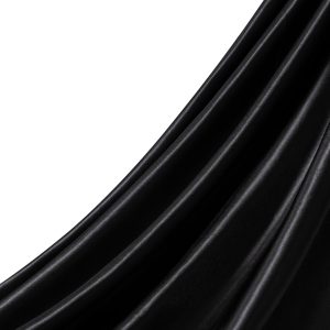 Q&J Fabric Co. Black Satin Fabric by The Yard Soft Charmeuse Cloth Silky Fabric Polyester Fabric 55'' for DIY Sewing Crafts Wedding Dresses & Party Decor | Smooth, Shiny & Wrinkle-Resistant (1 Yard)-0