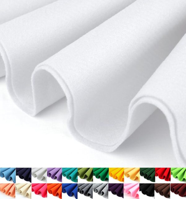 Barcelonetta | Felt Fabric | 72" Wide | 1.6mm Thick | Acrylic & Soft | Felt by The Yard | Felt for DIY Crafts, Projects, Sewing (White, Half Yard)-0