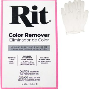 All Purpose Concentrated Rit Dye Powder Single Pack with Plastic Gloves for Clothing, Décor, and Crafts – Color Remover-0