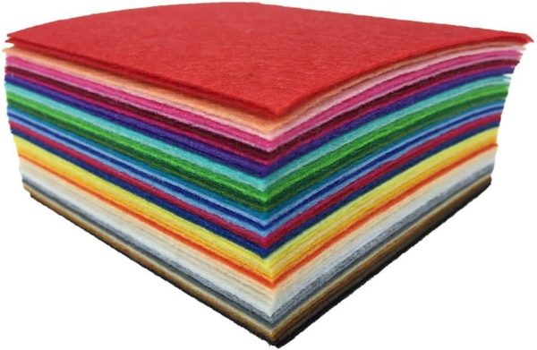 flic-flac 16PCS 8 x 12 inches (20 x 30cm) Assorted Color Felt Fabric Sheets Patchwork Sewing DIY Craft 1mm Thick-0