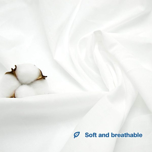2 Yard White Cotton Fabric,Natural Cotton Poplin Fabric by The Yard, 59 Inches Wide 100% Cotton Fabric,Soft Embroidery Muslin Quilting Material for Sewing Material Apparel Cloth-3