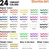 Shuttle Art Fabric Paint, 24 Colors 3D Permanent Paint with Brushes Palette Pen Fabric Sheet Stencils, Glow in The Dark, Glitter, Metallic Colors for Textile Fabric T-shirt Jeans Glass-1