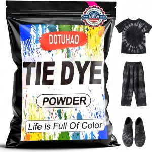 Tie Dye Powder, Black Tie Dye for Clothes, Fabric Dye, Permanent & Washfast Powder Tie Dyes, Creative Dyes for Clothes (Black,2 OZ)-0