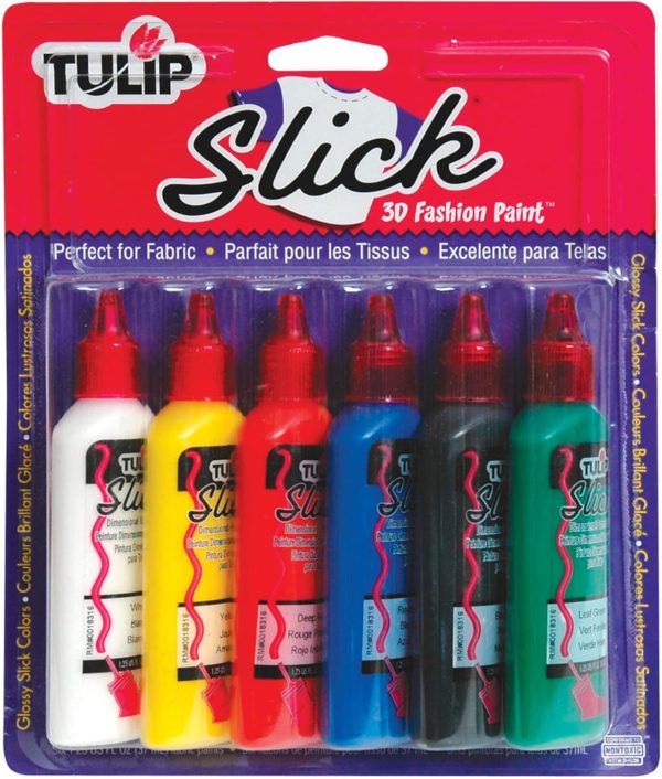TULIP 17581 Dimensional Metallic Fabric Paint, 6-Pack (Slick), 1.25 oz (TUDFP6PK)-0