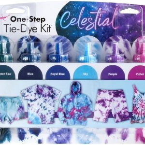 Tulip One-Step Tie-Dye Kit Celestial, Large Party Activity, Permanent Fabric Dye, Vibrant Galaxy Color Palette: Purple, Pink, Blue, Black, Easy Clean-up, 8 Fun Techniques Included, 8 Full Size Bottles-0