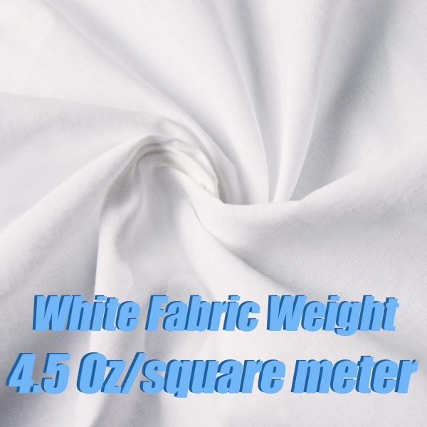 2 Yard White Cotton Fabric,Natural Cotton Poplin Fabric by The Yard, 59 Inches Wide 100% Cotton Fabric,Soft Embroidery Muslin Quilting Material for Sewing Material Apparel Cloth-4