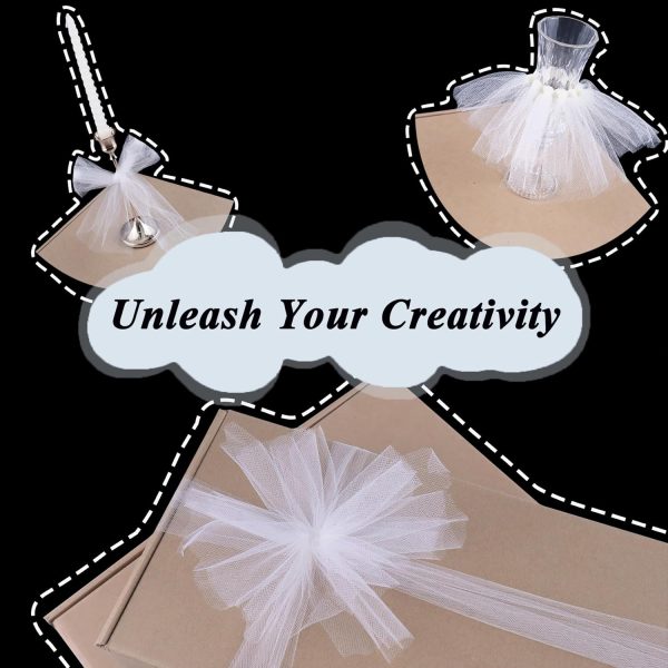 White Tulle Fabric Roll 6 Inch X 100 Yards (300ft) Mesh Tulle Ribbon for Gift Wrapping, Tutus, Wedding, Party Decorations, DIY Crafts-2