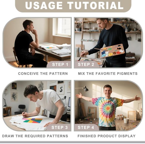 Tie Dye Powder, Black Tie Dye for Clothes, Fabric Dye, Permanent & Washfast Powder Tie Dyes, Creative Dyes for Clothes (Black,2 OZ)-3