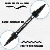 Black Fabric Markers, Dual Tip Fabric Paint Markers, Permanent Fabric Pens for Clothes, T Shirts, Canvas, Bags (6pack)-1