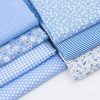 7Pcs 20" x 20" Cotton Fabric DIY Making Supplies Quilting Patchwork Fabric Fat Quarter Bundles DIY for Quilting Cotton Patchwork Cushions (Blue, 20" x 20")-1