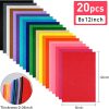 20 Pcs Felt Fabric Sheet 8" x 12" Assorted Color Felt Fabric Sheets for Crafts DIY Handcraft Sewing Squares Patchwork Nonwoven-1