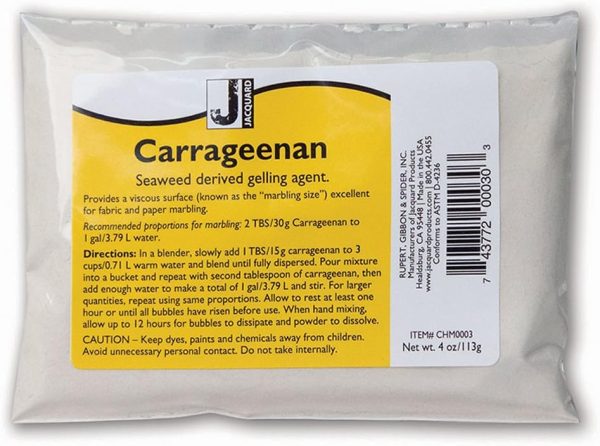 Jacquard Carrageenan 4Oz for Water Marbling Paint on Fabric, Paper & Wood - Easy-to-Mix for Consistent Marbling Patterns jacquard fabric