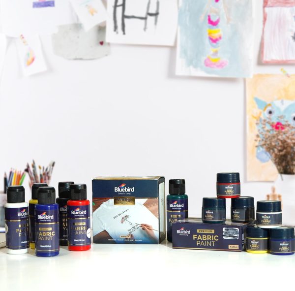 BLUEBIRD Fabric Paint, Vermilion Red, 3.4 Fl Oz, Permanent Fabric Paints for Christmas Decorations, Clothes, Furniture Upholstery-3