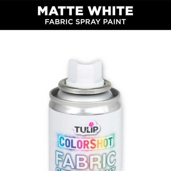 Tulip ColorShot Instant Fabric Spray Paint, Permanent Color Spray-On Fabric Paint, 3oz. White-2