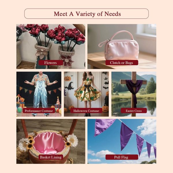 Q&J Fabric Co. Black Satin Fabric by The Yard Soft Charmeuse Cloth Silky Fabric Polyester Fabric 55'' for DIY Sewing Crafts Wedding Dresses & Party Decor | Smooth, Shiny & Wrinkle-Resistant (1 Yard)-2