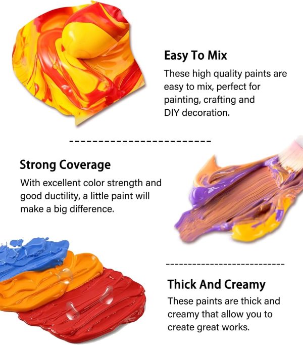 Colorful Fabric Paint Set for Clothes 12 Colors - Permanent Textile Paint Kit for Shoes, Canvas - Non-Toxic Slick Painting Set for Adults, Beginner & Artists-4