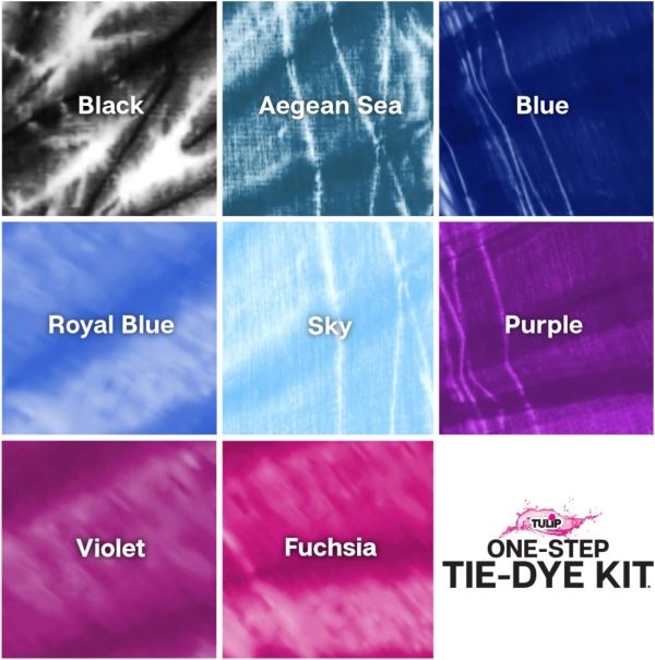 Tulip One-Step Tie-Dye Kit Celestial, Large Party Activity, Permanent Fabric Dye, Vibrant Galaxy Color Palette: Purple, Pink, Blue, Black, Easy Clean-up, 8 Fun Techniques Included, 8 Full Size Bottles-3