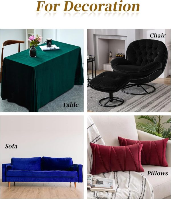 HOTGODEN Stretch Velvet Fabric by The Yard: Red 63" Wide 2 Yards 95% Polyester 5% Spandex Velvet Fabric for DIY Sewing, Upholstery, Apparel, Costume, Craft-4