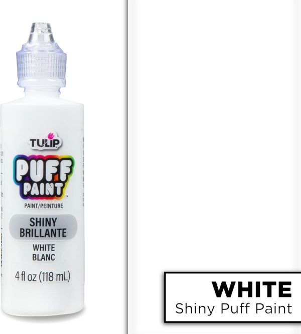 Tulip Puff Fabric Paint , Permanent Craft Paint for Clothes, DIY Projects, Notoxic, 4 fl oz, Shiny White-2