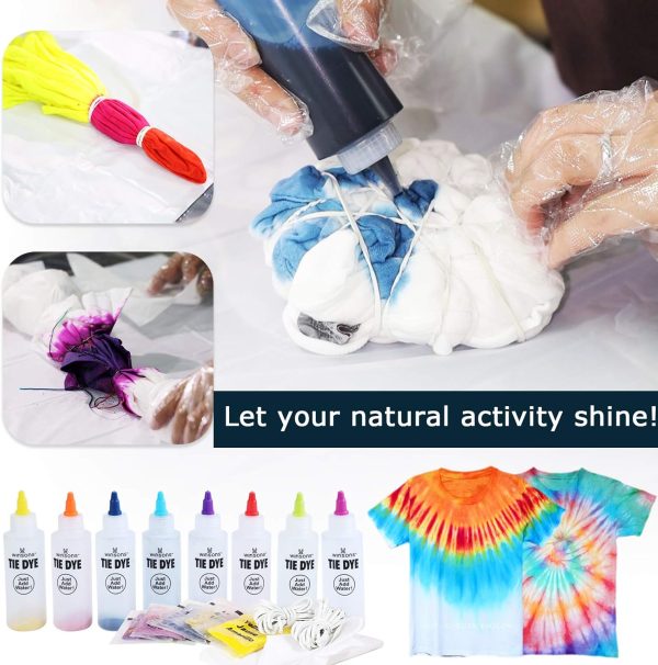 WINSONS Tie Dye Kit, 8 Colours Non Toxic Permanent Fabric Dye Art Set for Kids Women for Homemade Party Creative Group Activities DIY Gift kitchen
