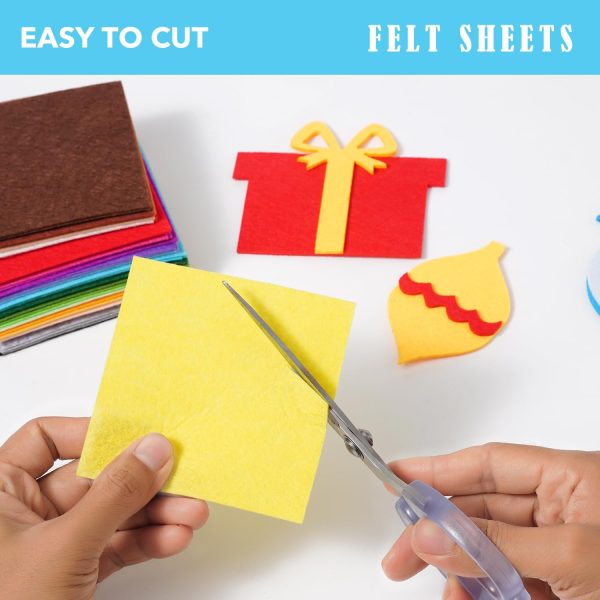 90PCS Felt Fabric Sheets Craft Kit - 4"x 4" + 6"x 6" Assorted Colors - 1mm Thick Square Nonwoven Felt Fabric for Crafts DIY-3