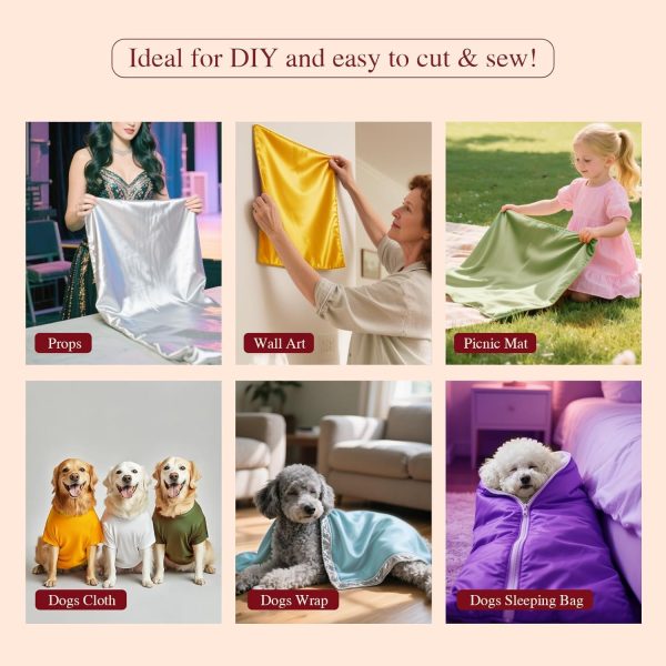 Q&J Fabric Co. Black Satin Fabric by The Yard Soft Charmeuse Cloth Silky Fabric Polyester Fabric 55'' for DIY Sewing Crafts Wedding Dresses & Party Decor | Smooth, Shiny & Wrinkle-Resistant (1 Yard)-1