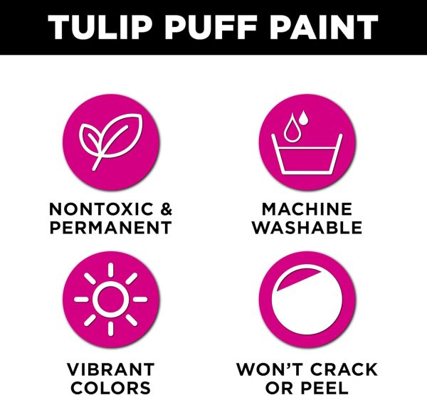 Tulip Puff Fabric Paint , Permanent Craft Paint for Clothes, DIY Projects, Notoxic, 4 fl oz, Shiny White-3