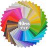 40PCS Felt Fabric Sheets Craft - 4"x 4" Assorted Colors - 1mm Thick Square Nonwoven Felt Fabric for Crafts DIY-0