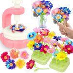 185pcs DIY Fabric Flower Bouquet Craft Kits for Kids Ages 3-12, STEM Educational Arts and Crafts Handmade Flower Making Kit Toy for Toddler Girls 3 4 5 6 7 8 9 10 11 12 Years Birthdays Christmas Gift-0