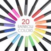 Zenacolor 20 Fabric Markers Pens Set - Indelible and Permanent Fabric Paint Fine Point Textile Marker Pen-1