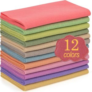 XSEINO 12 Rolls 8"x35" 1.4mm Thick Soft Felt Fabric Sheet 12 Assorted Morandi Series Colors Felt Pack for DIY Craft Sewing Squares Nonwoven Patchwork-0