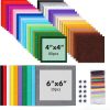 90PCS Felt Fabric Sheets Craft Kit - 4"x 4" + 6"x 6" Assorted Colors - 1mm Thick Square Nonwoven Felt Fabric for Crafts DIY-0