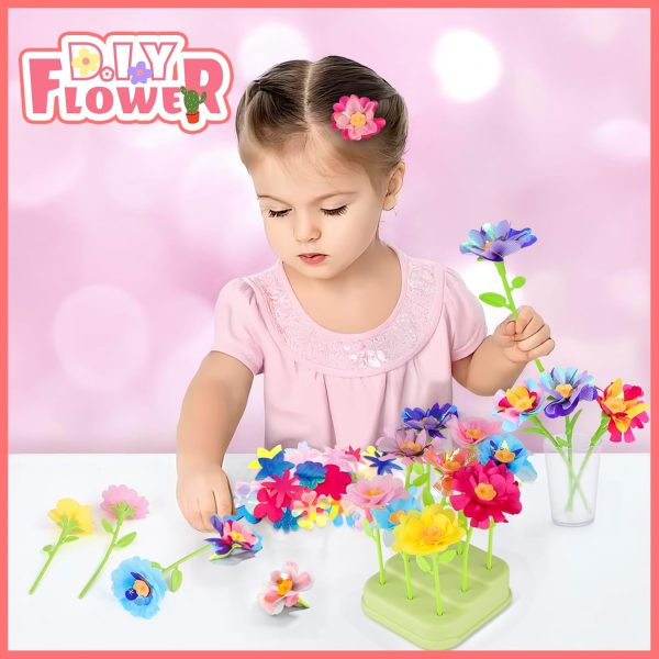 185pcs DIY Fabric Flower Bouquet Craft Kits for Kids Ages 3-12, STEM Educational Arts and Crafts Handmade Flower Making Kit Toy for Toddler Girls 3 4 5 6 7 8 9 10 11 12 Years Birthdays Christmas Gift-1