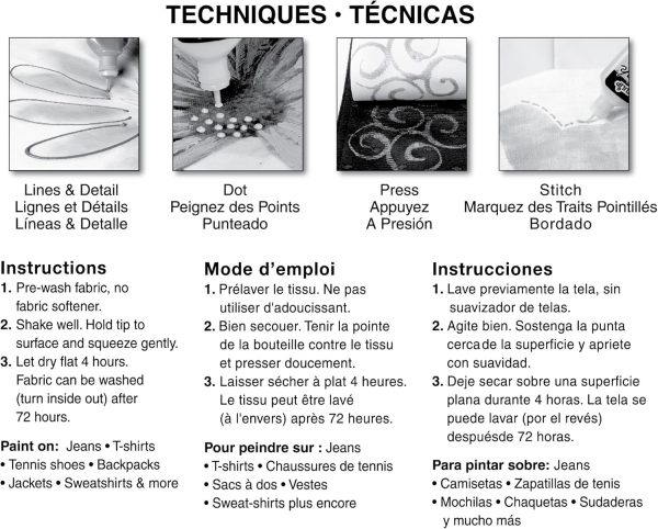 TULIP 17581 Dimensional Metallic Fabric Paint, 6-Pack (Slick), 1.25 oz (TUDFP6PK)-1