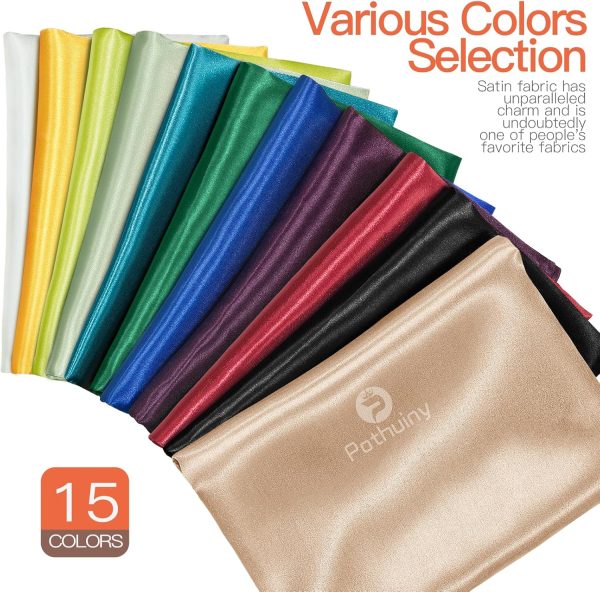 P Pothuiny 60 Inch Wide Beige Satin Fabric by The Yard, Silky Charmeuse Satin Fabric for Bridal Wedding Dress Decor DIY Apparel Crafts, 1 Yard-4