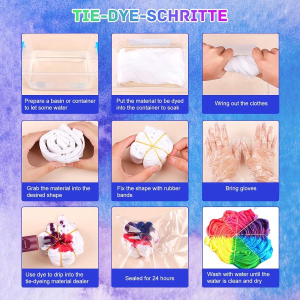 Tie Dye Kit 32 Color All-in-one Clothing Dye Kit, Permanent Fabric Dye for Kids, Adults, Large Group Handmade Party Activity, DIY Bright Neon Tye Dye Accessories-4