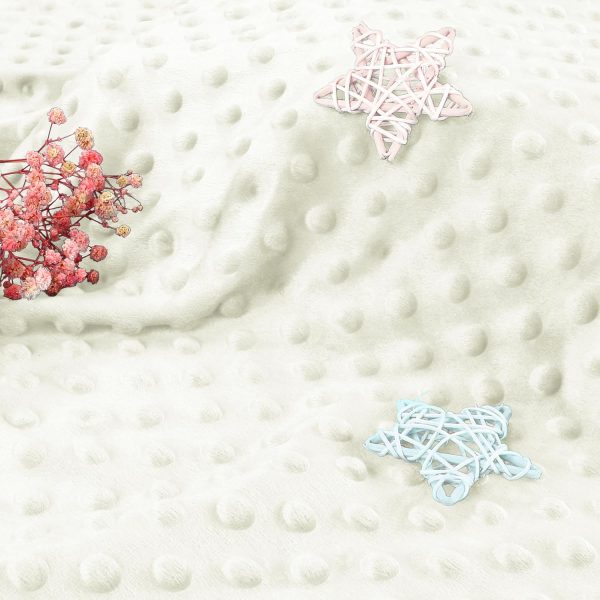 Homiest Minky Dot Fabric by The Yard, 1 Yard x 60 Inch Wide Soft Plush Fabric White Fleece Fabric, Cuddle Minky Fabric for Blanket, Pillow Covers, Clothing Making, Scarf, Beanie, Sewing-2