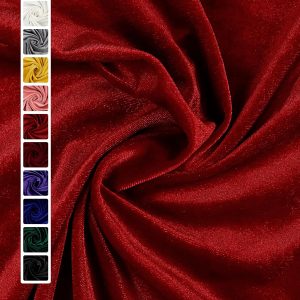 HOTGODEN Stretch Velvet Fabric by The Yard: Red 63" Wide 2 Yards 95% Polyester 5% Spandex Velvet Fabric for DIY Sewing, Upholstery, Apparel, Costume, Craft-0