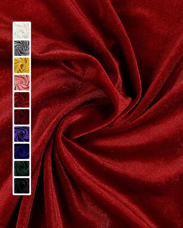 HOTGODEN Stretch Velvet Fabric by The Yard: Red 63" Wide 2 Yards 95% Polyester 5% Spandex Velvet Fabric for DIY Sewing, Upholstery, Apparel, Costume, Craft-0